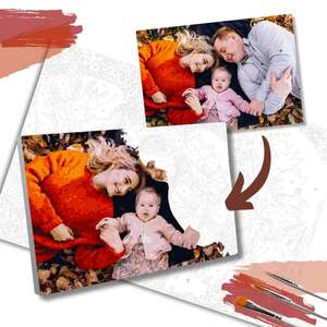 Custom paint by numbers kit made from a personal photo